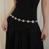 Retro Ethnic Style Women'S Metal Flower Waist Chain Accessories Spice Girl Dress Decoration Thin Belt Waist