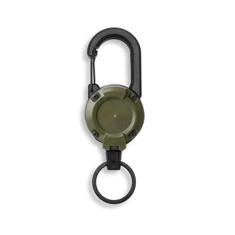 

Retractable Heavy Duty Pull Reel Carabiner Strong Steel Wire Rope Buckle Spring Key Ring Outdoor Sporty Attachment Keychain Tool