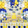 Blue Yellow Theme Balloons Arch Royal Blue Baby Blue White Balloon Garland Kit Kid Birthday Party Baby Shower Wedding Decoration