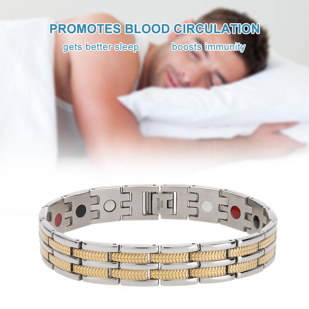 Men Titanium Steel Chain Magnets Magnetic Health Care Bracelet Jewelry Gift