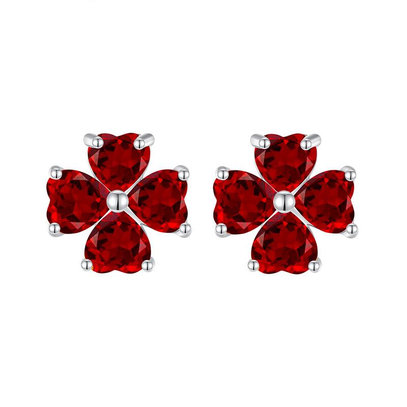 

S925 sterling silver earrings for women s high-end natural stone clover heart-shaped crystal stone luxury earrings gift 925 silver