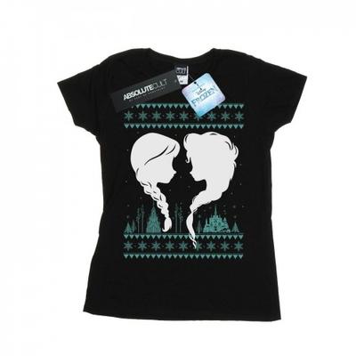 Womens/Ladies Frozen Christmas Sisters Cotton T-Shirt