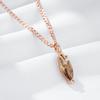 Rhombus Brown Natural Zircon Pendant Necklace For Women Fashion  Rose Gold Color Vintage Party Fine Daily Jewelry