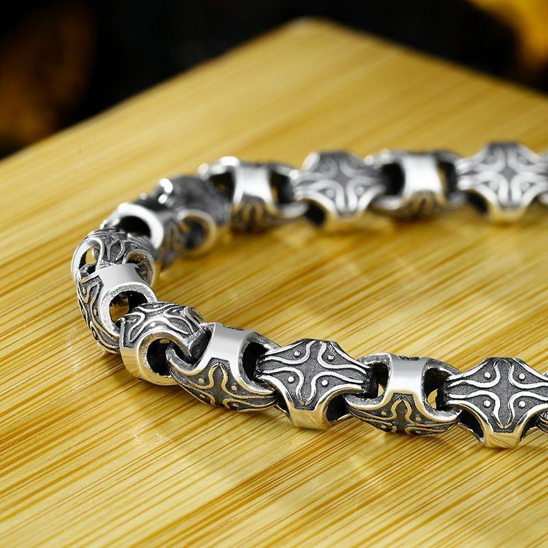 Neues Kreuzblumenarmband für Herren, neues Retro-Punk-Design mit geometrischem Rautenmuster, trendig und attraktiv