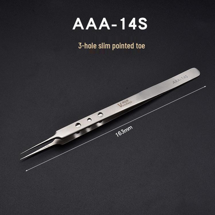 High-grade Stainless Steel Heat-Dissipating Tweezers with Holes for Circuit Board and Hair Nest Repairs