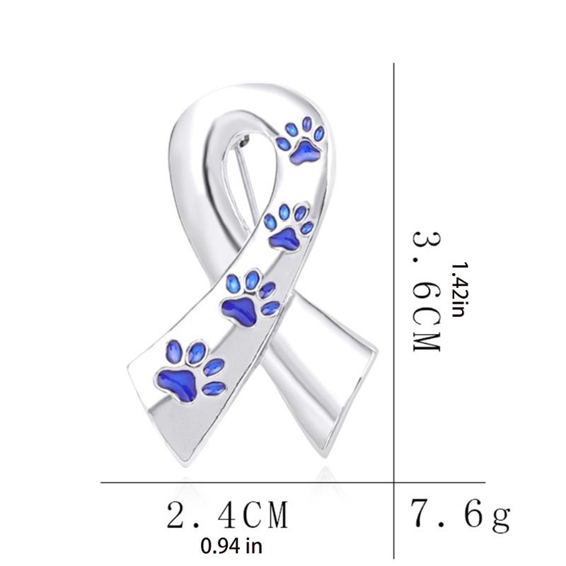 Exquisite Dog Paw Print Ribbon Brooch Pin Breast Cancer Awareness Breastpin Sign Corsage Clothes Jewelry Brooches Pin