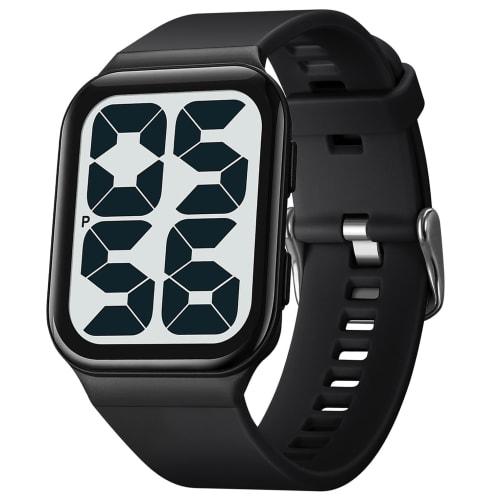 Zolohoni Men's Waterproof Digital Watch with Oversized Numerals, Black & White, for Seniors and Senior Women