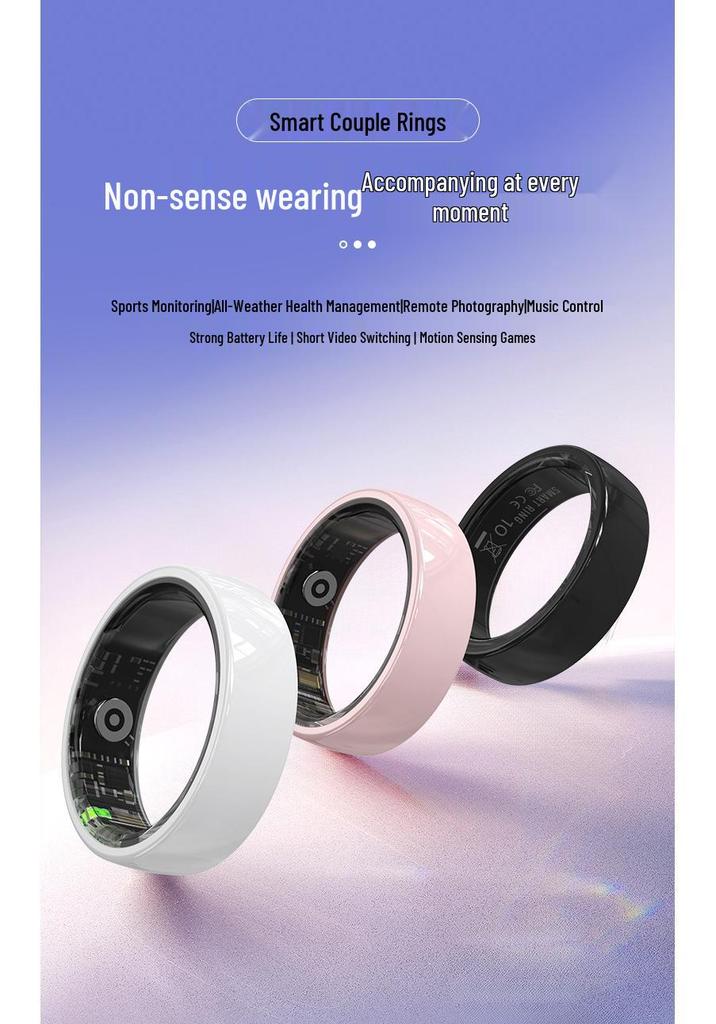 R12 All-Weather Ceramic Smart Ring: Health, Pedometer, Heart Rate & Sleep Monitor