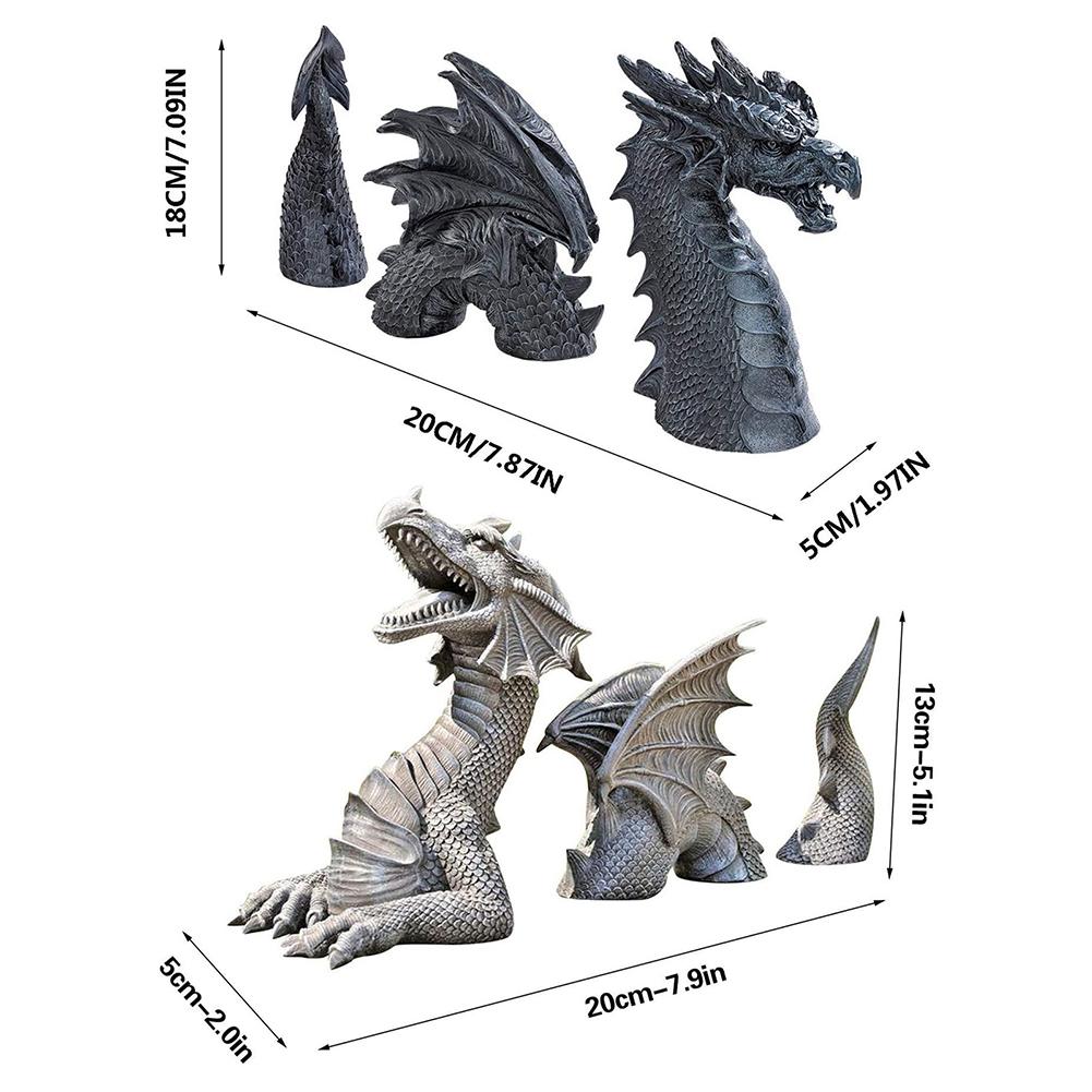 Buy Gothic Dragon Statues Fantasy Animal Dragon Figures Art Garden ...