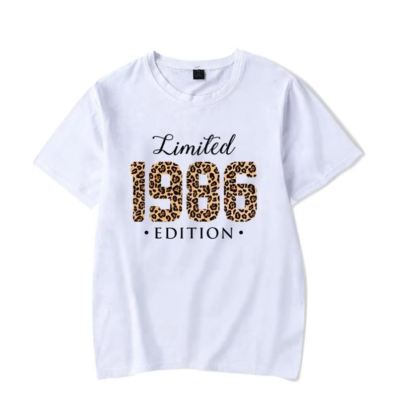 Women Vintage 1986 Birthday Gift T Shirt Retro Birthday Party Casual Summer Sleeveless Shirts S