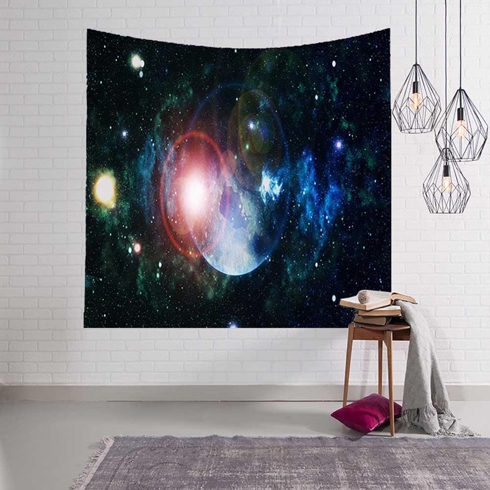 Galaxy Hanging Wall Tapestry Hippie Retro Home Decor Yoga Beach Towel Starry Sky Stars Blanket Table Cloth Scenery Decoration