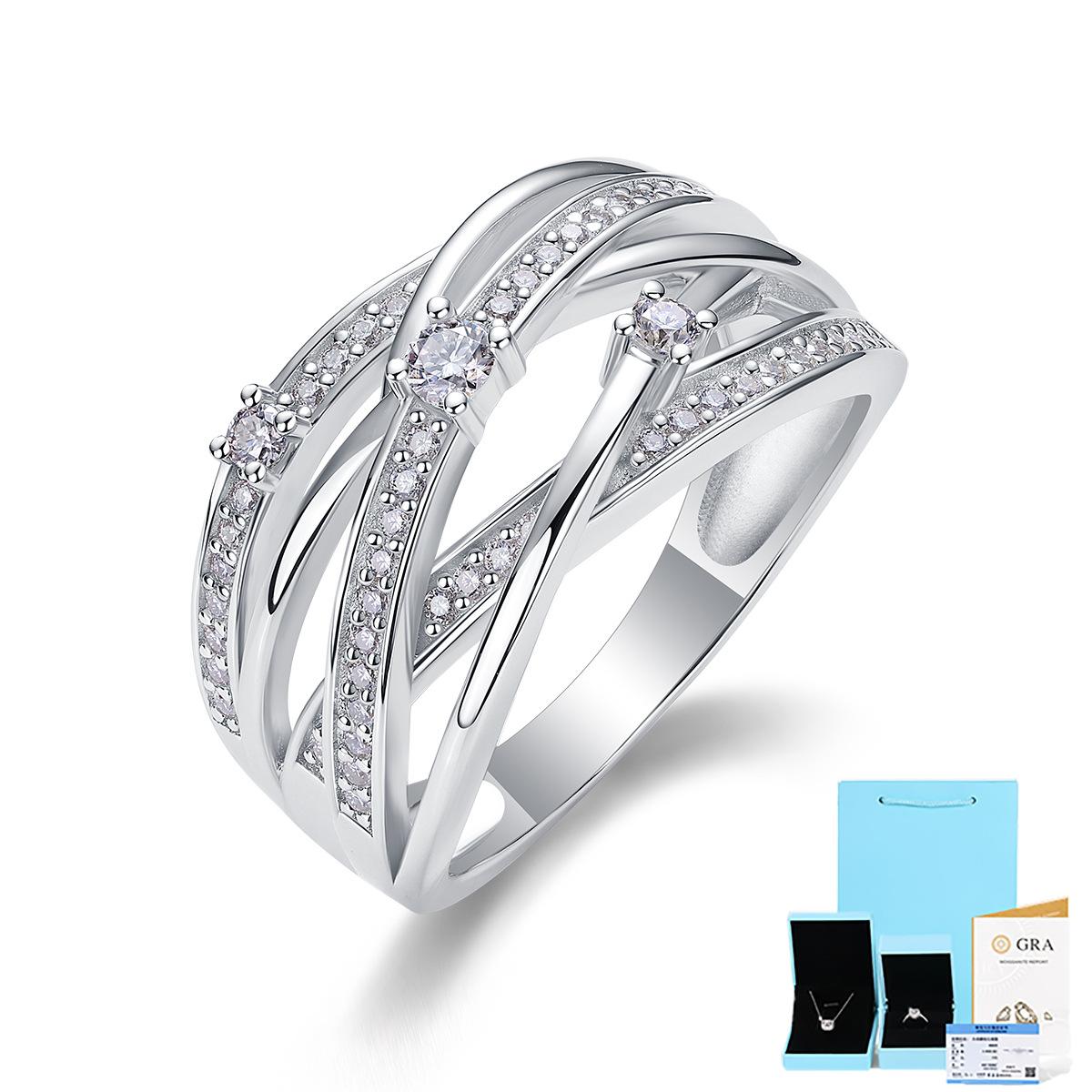 

Серебряное кольцо S925 с муассанитом, закрытое кольцо, ювелирное украшение на руку Beauty No. 7