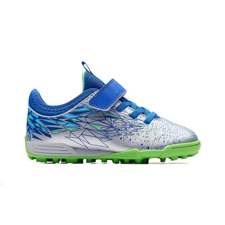 Anta Kids  Anti-Slip Durable Football Shoes Kids Footwear Silver Blue 312239981-4