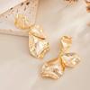Ingemark Trendy Metal Petal Pendant Earrings for Women 2026 Vintage Personality Aesthetic New Year Jewelry Gift Ear Accessories