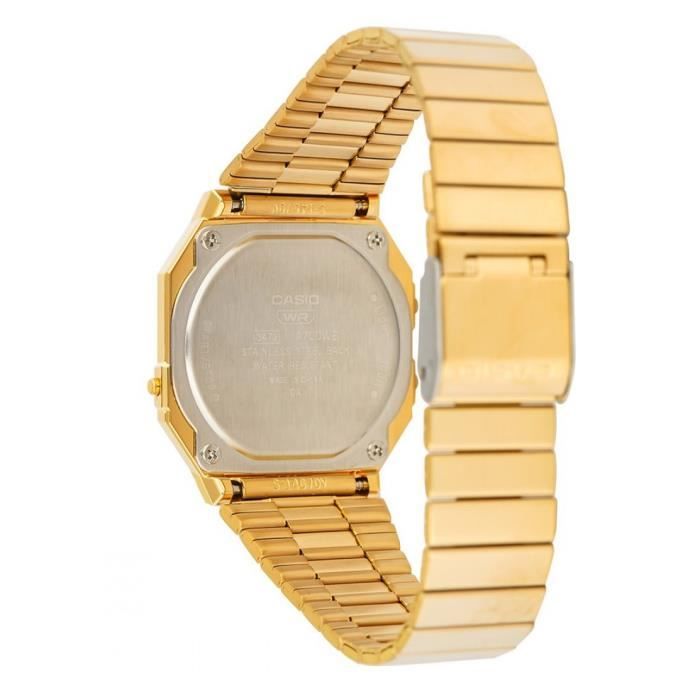 Montre - CASIO - A700WEVG-9AEF - Doré Acier inoxydable - Résistant à l'eau 3 bar - Digital