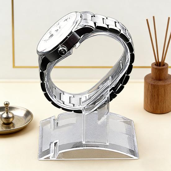 Przezroczysty stojak na zegarek w kształcie litery C Stojak na bransoletkę Biżuterię na nadgarstek do domu Biurka Lady Sklepowej