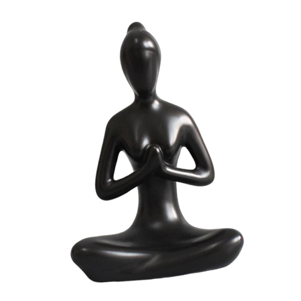 Sitzende Yoga-Dekoration Skulptur Keramik Dekorative Figur Abstrakte Kunst für Eingangsbereich Schlafzimmer Kaminsims Zuhause