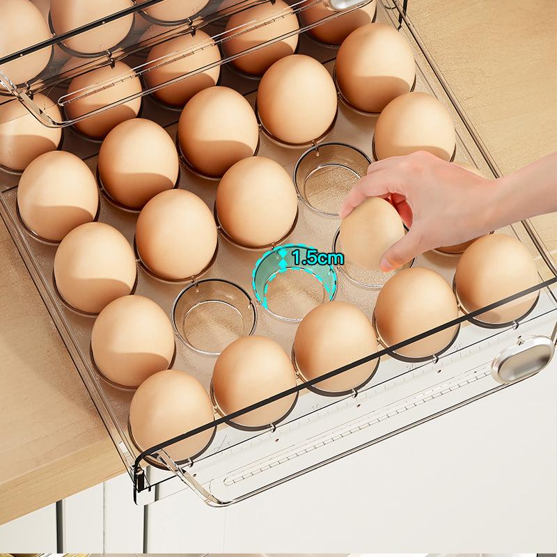 Double-Layer Transparent Egg Storage Drawer for Refrigerators