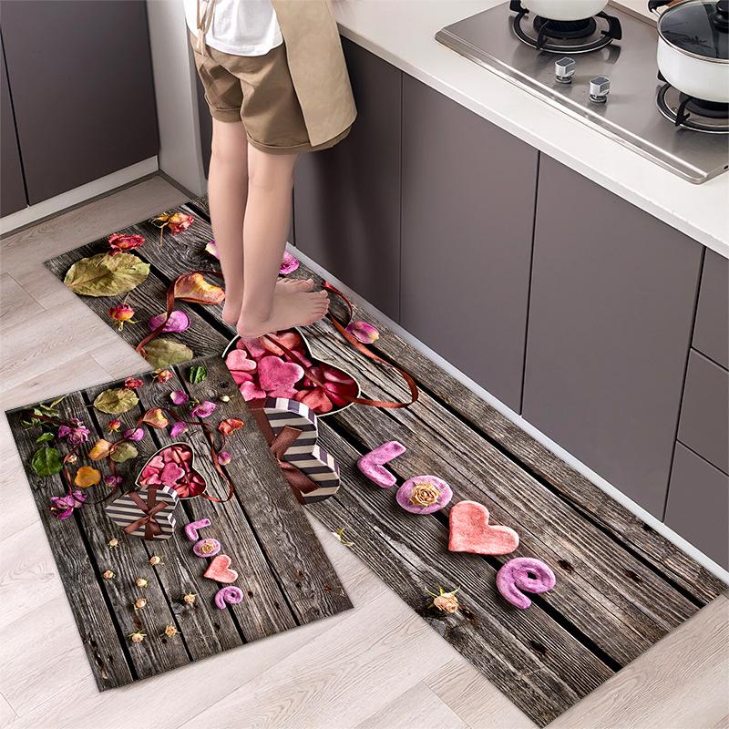 Kitchen Rugs Print Non-Slip Thick Cushioned Kitchen Mat Comfort Standing Mat for Kitchen