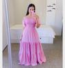 2025 Spring/Summer European & American Women's One-Shoulder Floral Long Fairy Dress