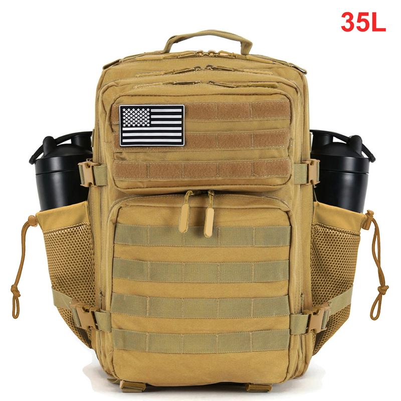 35L Tactical Backpack for Women Men Molle Outdoor Travel Camping Hiking Bag Sports Weekend Athlete Gym Rucksack Dual Cup Holders