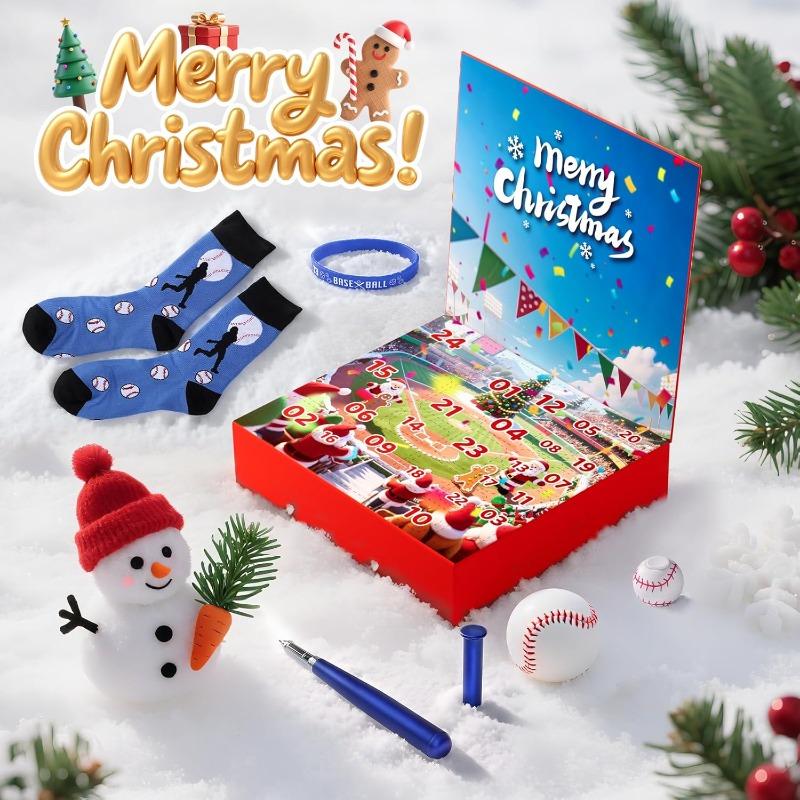 Advent Calendar 2025 Sport for Teen Boys Girls Teenagers Baseball Football Christmas Countdown Gifts Accessories and Decorations Stocking Stuffers