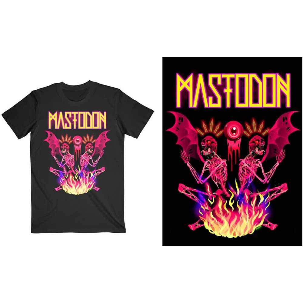 Mastodon T Shirt Double Brimstone Neon Band Logo new Official Mens Black M