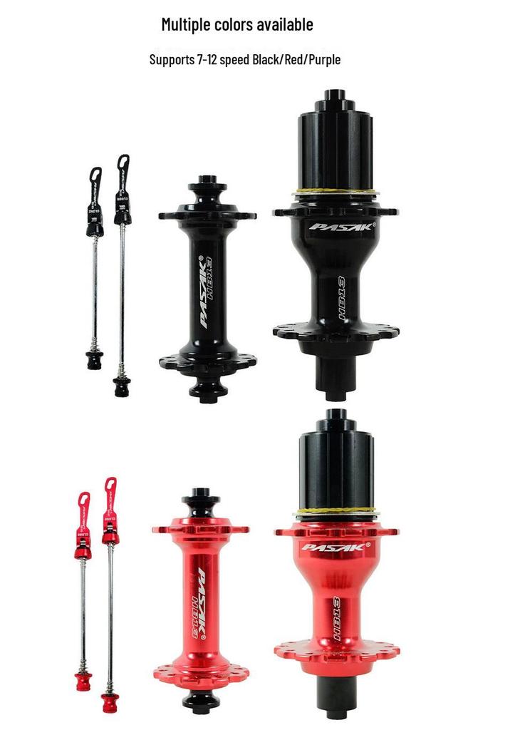 Road Bike Hub: Rim Brake, 4 Bearings, 8-12 Speed, Front & Rear