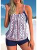 Neu Sommer Strand Neue Damen Bikini Zweiteilige Bademode Kariertes String Bedrucktes Strandkleid Mit Schnürung S-6XL