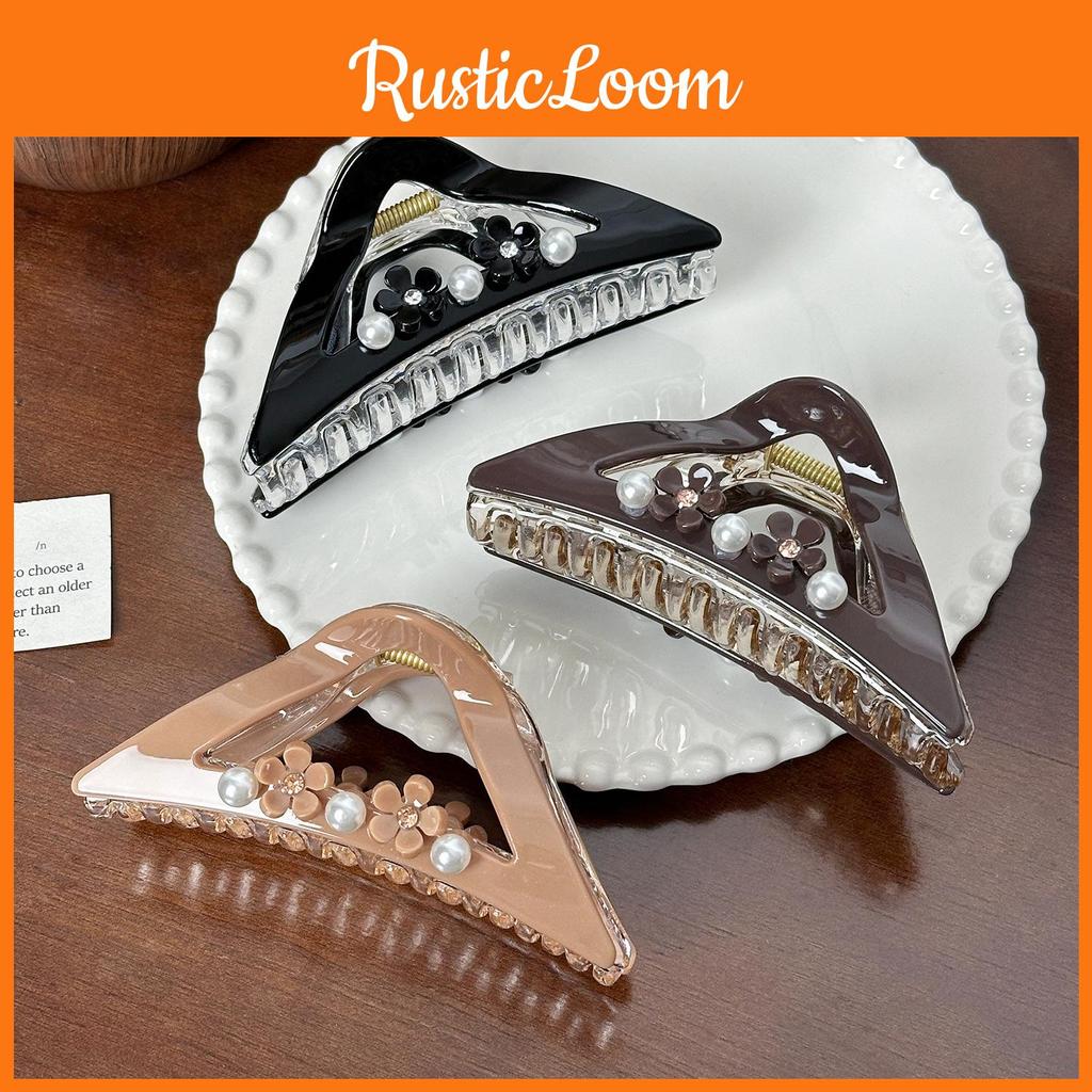 Pearl And Stylish Rhinestone Large Hair Claw Clip Perfect For Elegant Looks Updos And