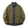 Men's Designer-Style Faux Two-Piece Jacket, Spring/Autumn 2025, Loose Casual Workwear, Trendy Cotton Outerwear.