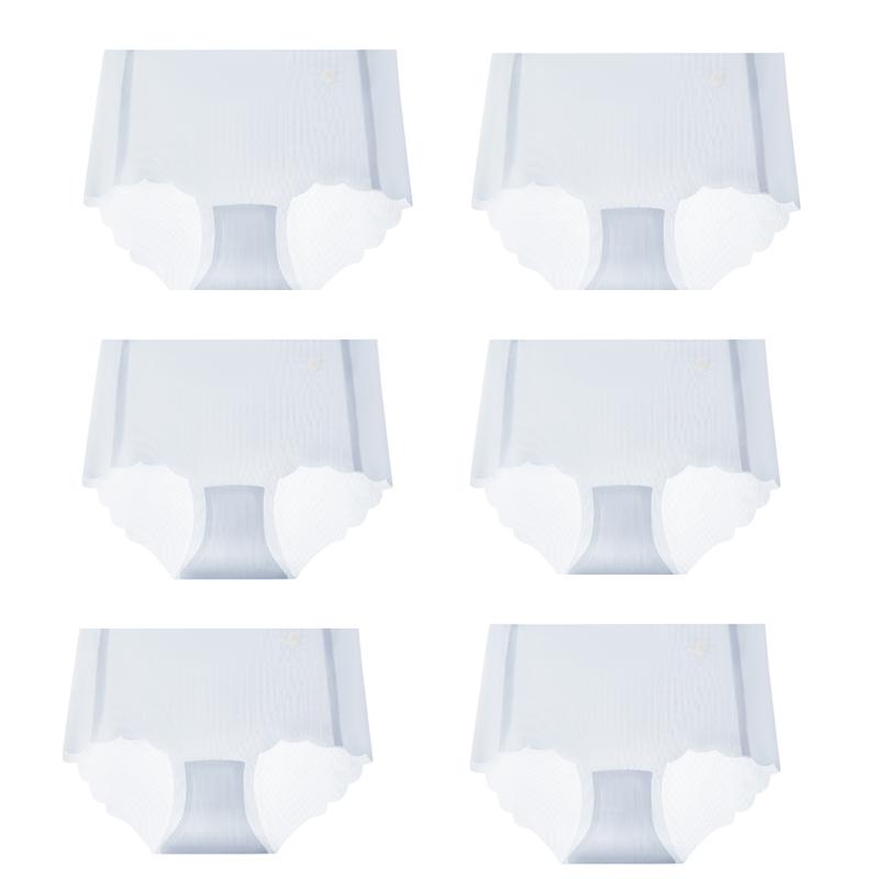 

6PCS Women Summer Seamless Thin Underwear Panties Ultra-thin Briefs Ice Silk Ladies High Quality Breathable Underpants Lingerie XL(55-65kg)&6pcs