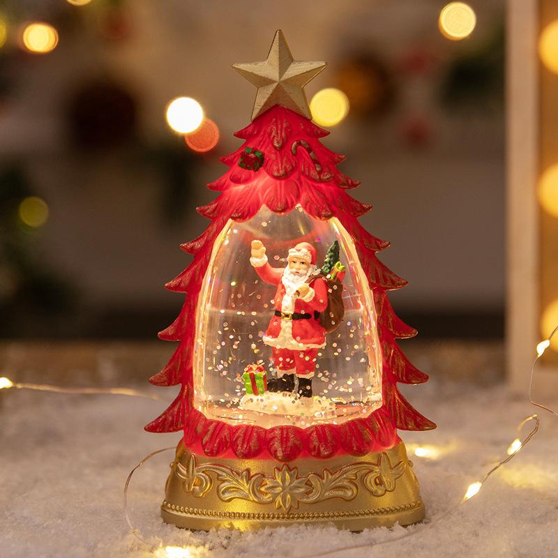 Christmas Decoration Glowing Christmas Tree Christmas Crystal Ball Snowflakes Light Christmas Tree Desktop Ornaments Night Light