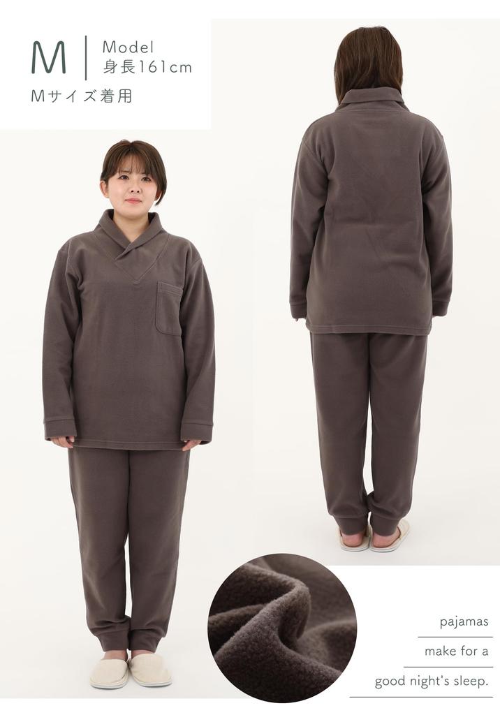 SUIMIN CARE and Unisex Fleece Long Solid Sizes LL Women's Men's Cotton-Lined Pajamas, Sleeve, Color, Winter, XS, S, M, L, (M, Brown)