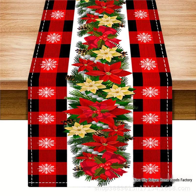 Cross-border Christmas Snowman & Santa Table Runner and Placemat