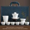Jialang White Porcelain Kung Fu Tea Set with Ink Landscape Design