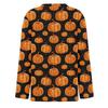 Women's Fashion Hem Slit Casual Halloween Printed Round Neck Long Sleeve Top