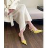 New Chic Pointed Toe Stiletto Pump Sandals Woman  Slip-on Mule Slides Ladies Elegant Buckle Strap High Heel Evening Party Shoes