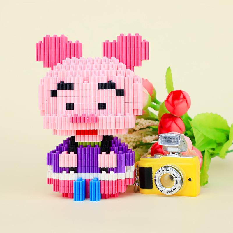 354pcs+ Connection Building Blocks Mickey Mouse Winnie Pooh Donald Daisy Piglet 3D Model Mini Brick Figures For Children Toys