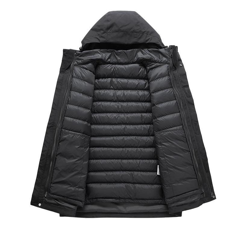 New men's casual outdoor mountain trend sports hooded windproof waterproof down liner couple jacket