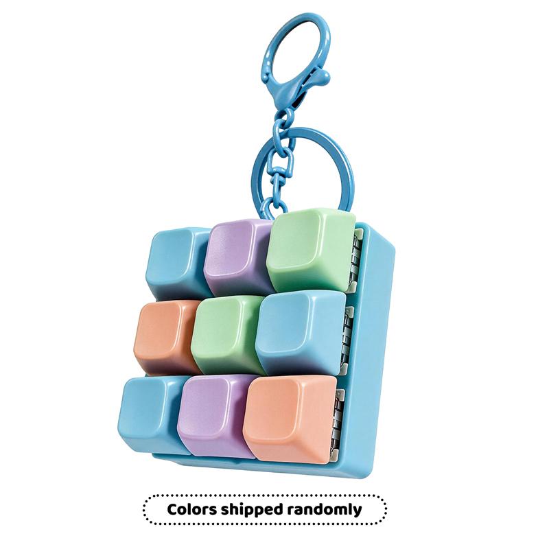 

9-Key Tetris Fidget Keyboard Keychain & 3D Spherical Cube Stress Relief Sensory Antistress Toys For Adults Kids Anxiety Relief