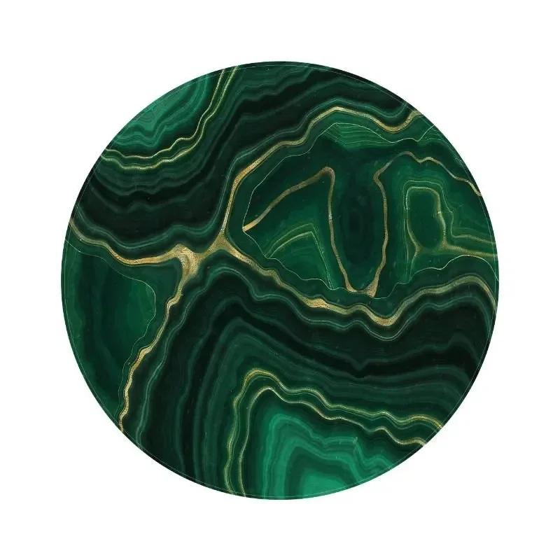 Pink Blue Marble Round Rug Abstract Modern Marbling Art Carpet for Living Room Bedroom Playroom Chair Rugs Non-slip Floor Mat