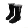 Damen neue modische vielseitige Wildleder Mid-Calf Stiefel Plüsch warm Schneestiefel Damen Winter bequeme Baumwollstiefel Plateau-Schuhe