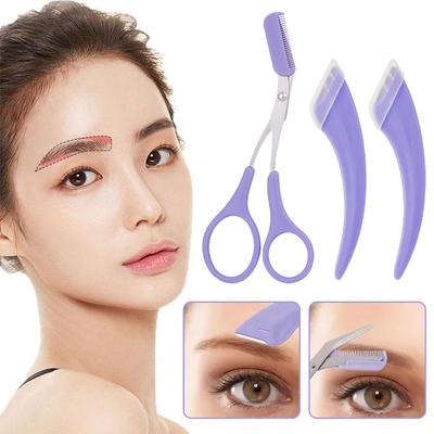Eyebrow Trimming Knife Eyebrow Face Razor For Women Professional Eyebrow Scissors With Comb Brow Trimmer Accessories