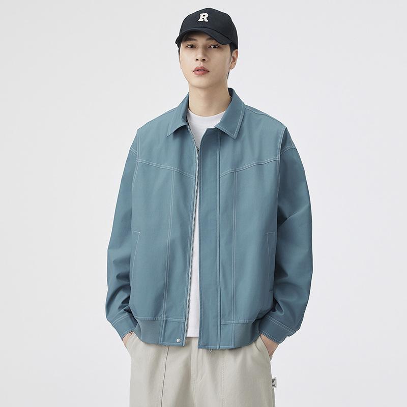 Coat Men's New Autumn and Winter Jacket Lapel Cardigan Youth Handsome Joker Loose Leisure.