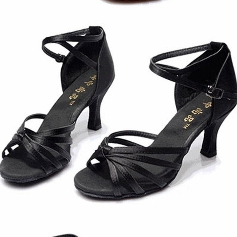Moda Kadın Salon Tango Ayakkabıları Latin Dans Ayakkabıları Parti Orta Topuklu Ayakkabılar