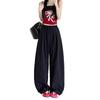 Scimitar pants women's summer thin new high waist loose drape straight wide leg pants casual long pants