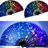 Boots On The Ground Hand Fan Line Dance Popping Fan Clapping Fans for Line Dancing UV LuminousHolographic Folding Fan for Women Handheld Fans for