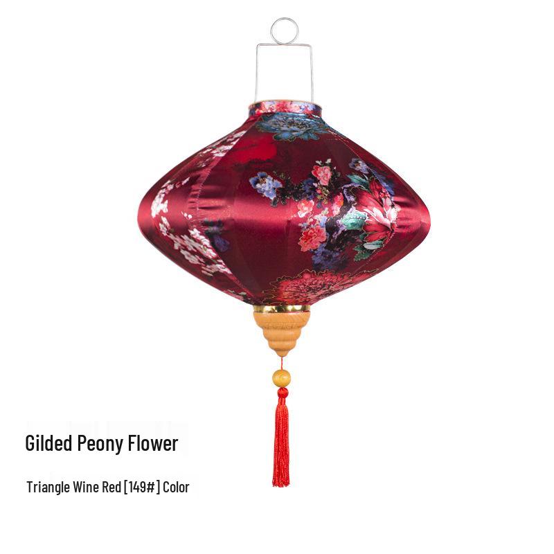 Gold-Edged Peony Palace Lantern - Chinese Style for New Year, Spring Festival, Weddings, Outdoor, or Housewarming Decor