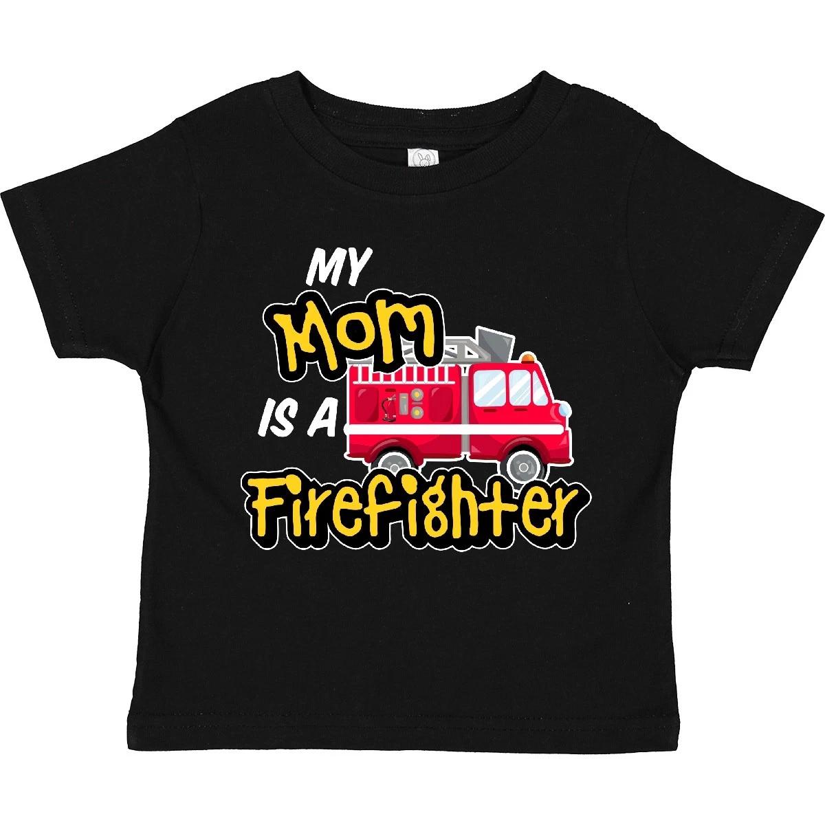Inktastic My Mom Is A Firefighter With Fire Truck Toddler T-Shirt Family Kids 150